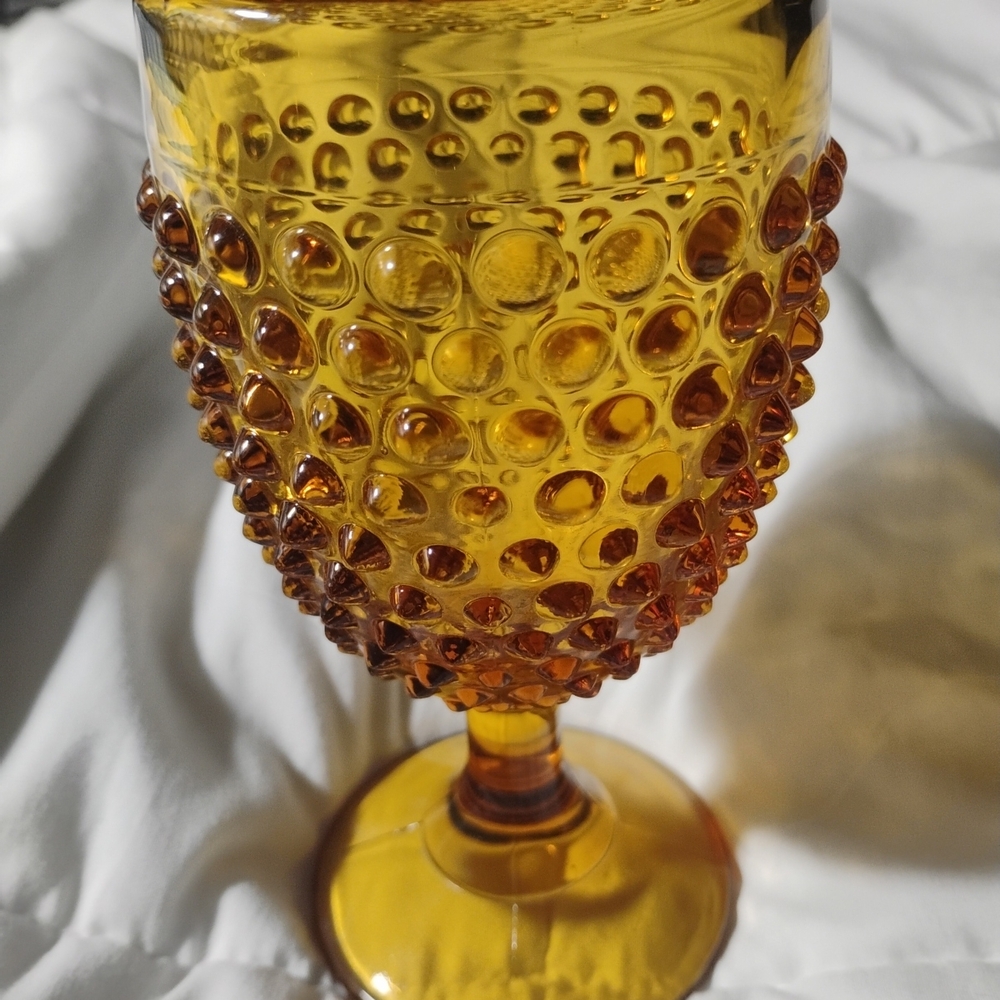 Amber Glass Goblet